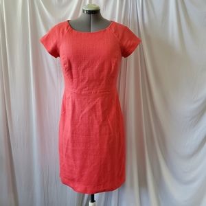J Crew Pink Woven Lined A-Line Cap Sleeve Dress